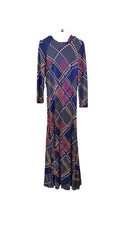 1970s Diane von Furstenberg Abstract Print Maxi Dress - Made In Italy