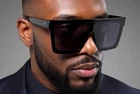 Men Women Sunglasses Fashion Oversize Flat Mirror Lens Square Big Shield Large