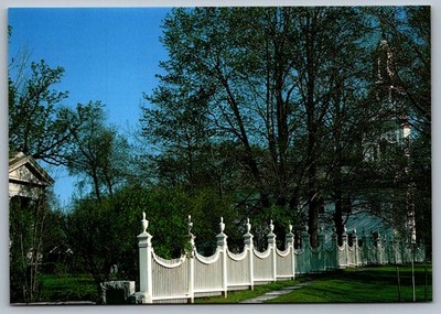 1960s Old Burying Ground Church Picket Fence Old Bennington VT Postcard