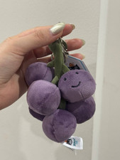 Jellycat Amuseables Purple Grapes Plush Bag Charm Keychain NWT Gift 2026 CuteToy