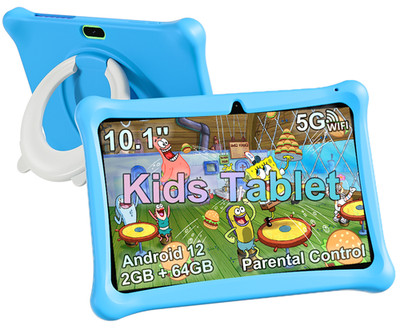 SGIN 10.1'' Kids Android Tablet 2GB 64GB WiFi Parental Control Blue Anti-Drop