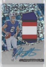 2017 Panini Spectra Neon Blue Prizm 43/50 Nathan Peterman #RR-NP Patch Auto 4o5
