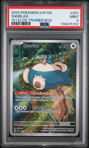 2023 POKEMON SVP EN-SV BLACK STAR PROMO 151 ELITE TRAINER BOX #051 SNORLAX PSA 9