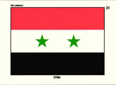 Desert Storm - 2nd Series #31 Syria Flag Sticker/Puzzle 1991 Topps
