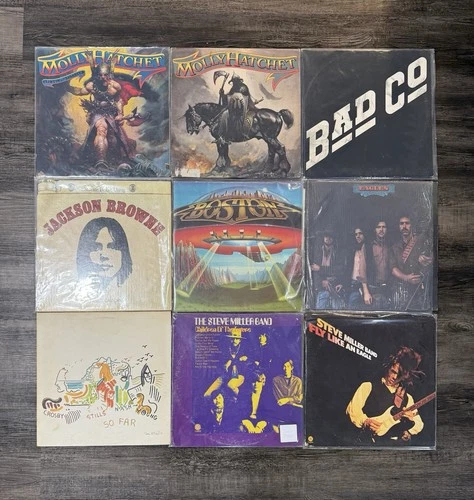 Vinyl Record  Lot of 9 Molly Hatchet Eagles Steve Miller Boston Bad Company