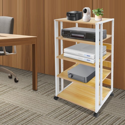 5-Tier AV Media Stand Rack, Media Stand, Tall Heavy Duty Audio-Video Media Stand