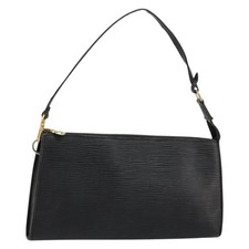 LOUIS VUITTON Epi Pochette Accessoires Pouch Black M52982 LV Auth BA12799