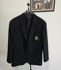 Vintage 80s Emporio Armani Men  s Blazer Navy Gold Embroidered Yacht Captain