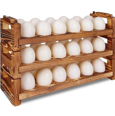 Wooden Egg Holder, 36 Fresh Egg Storage Rack Countertop New