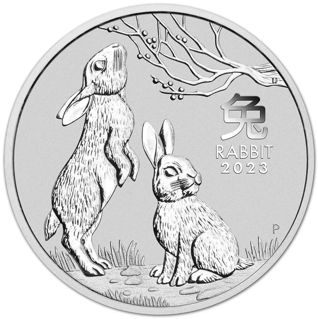 2023 P Australia Silver Lunar Series III Year of the Rabbit 1 Oz - BU In Capsule