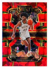 Andre Jackson Jr. 2023 Select Concourse #98 Bucks ROOKIE Prizm RED CRACKED ICE