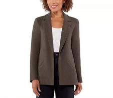 Matty M Womens Knit Boyfriend Blazer Pebble Large