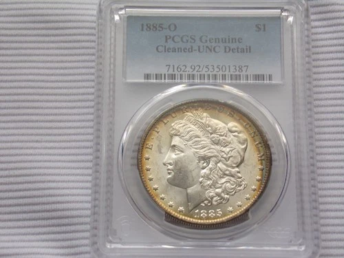 1885-O PCGS Silver Morgan Dollar $ Genuine Cleaned - UNC Detail