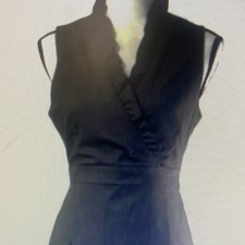 New York & Company Pinstripe Stretch Sleeveless Sheath Dress Black Size 8