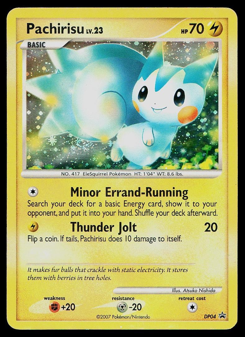 Pokemon Card Diamond and Pearl Promos Pachirisu DP04 Holo Promo SWIRL