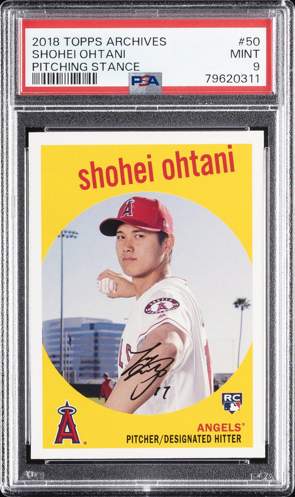 2018 TOPPS ARCHIVES PITCHING STANCE #50 SHOHEI OHTANI ROOKIE RC PSA 9