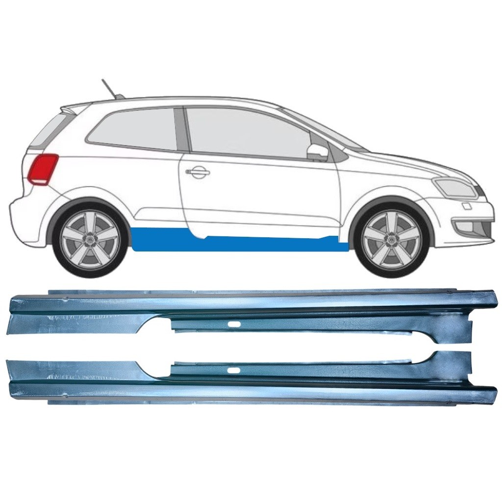 Full sill repair panel for Volkswagen Polo 2009-2017 / Left+Right / Set