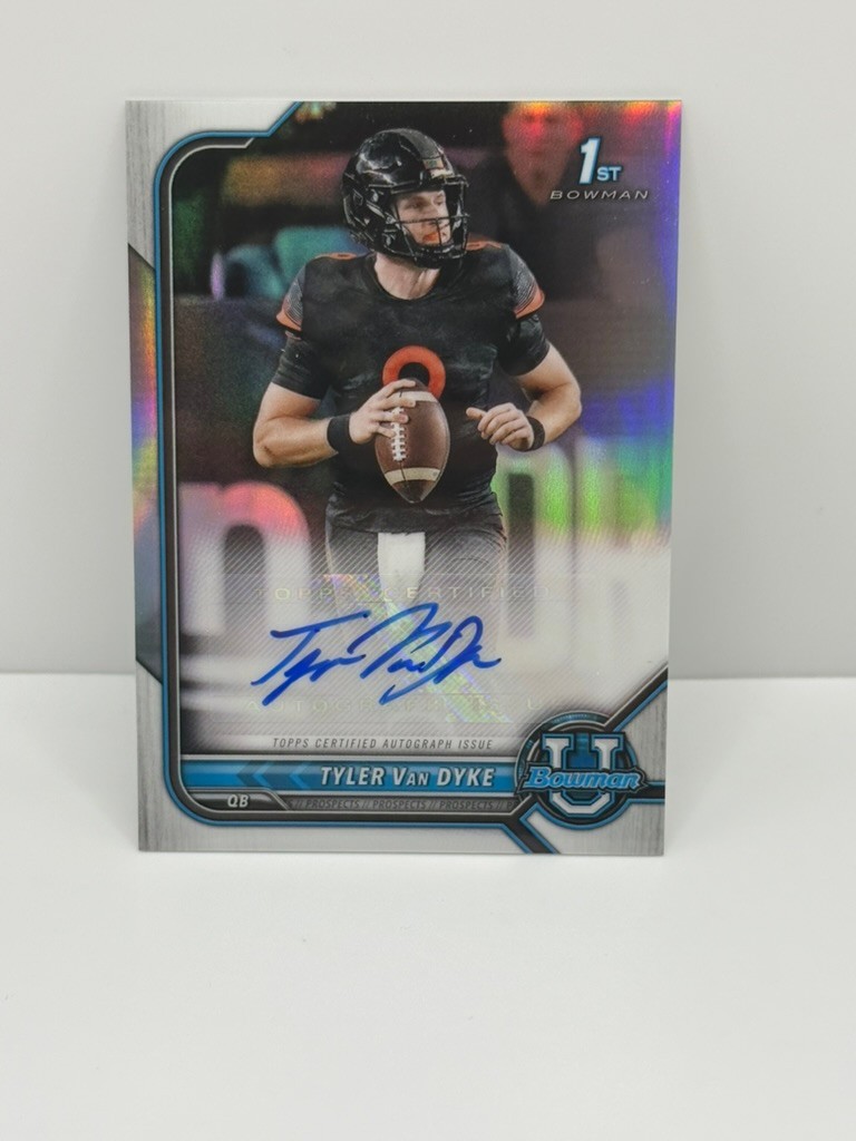 Tyler Van Dyke 2022 Bowman Chrome University 1st Bowman Auto Autograph Refractor