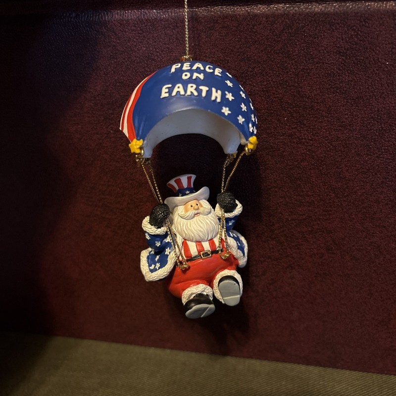 Lenox  Peace On Earth Stars And Stripes Santa Ornament