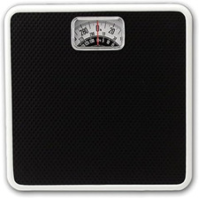 Analog Scales for Body Weight, Rotating Dial, 300 LB Capacity, Black Textured Ma