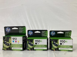 2 HP Original Ink 950XL Black & 1 951 Color Cartridges