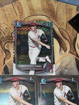 2025 Bowman Draft Chrome Patrick Forbes 1st Chrome X-Fractor & 2 Chrome 1st RC