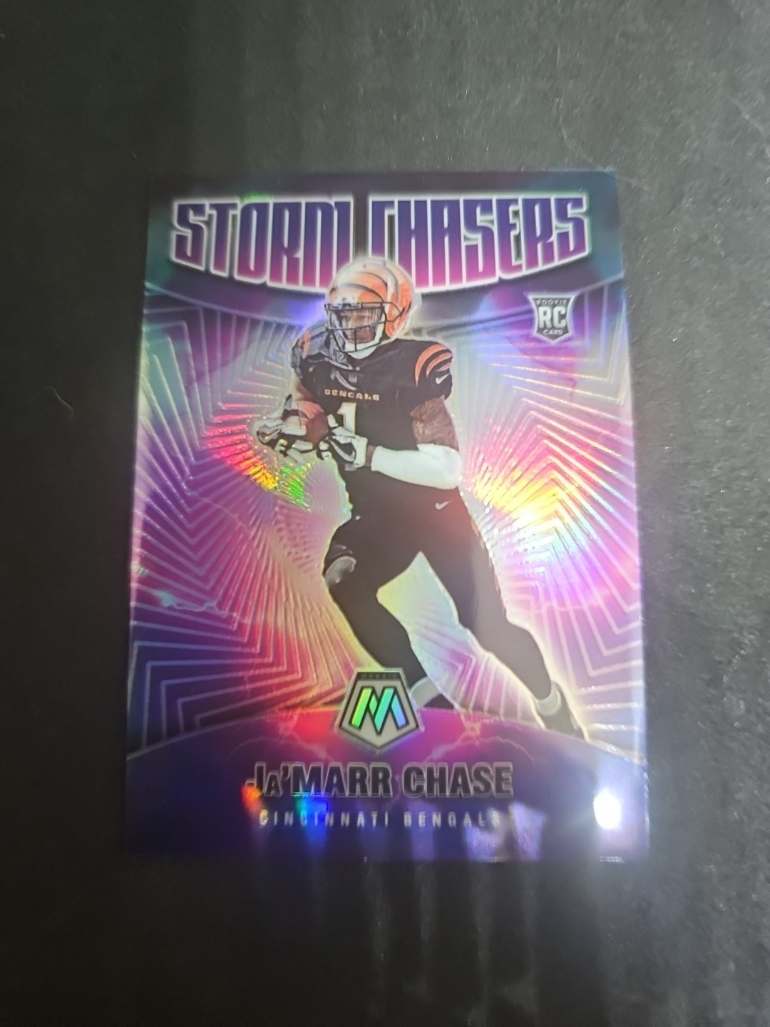 2021 Panini Mosaic Football Ja'Marr Chase RC Storm Chasers Silver #SC-18 Bengals