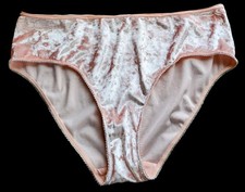 Y2K Victorias Secret Bikini Panties Pink Signature High Cut Brief Velvet Plush