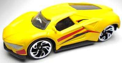 FASTLANE DXSL 04 YELLOW 1:64 DIECAST 2 7/8'' RACE CAR W BLACK RED & CHROME SILVER