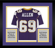 Framed Jared Allen Vikings Signed Mitchell & Ness 2011 Replica Jersey w/Insc