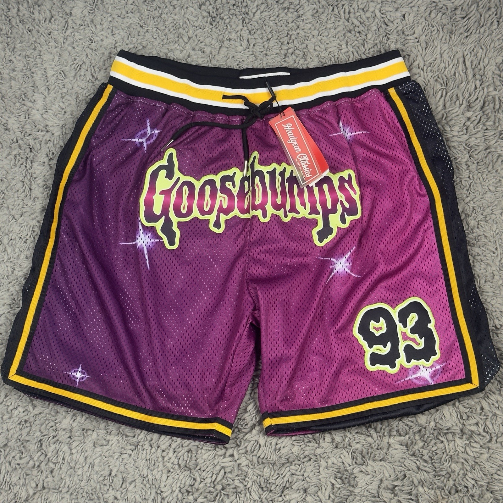 NWT Headgear Classics Men’s 3XL - Carly Beth Goosebumps 1993 - Basketball Shorts