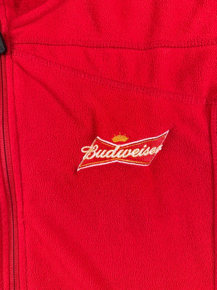 Budweiser Red Full Zip Fleece Jacket Men’s Large Colorado Clothing Tech Series - Image 3 of 4