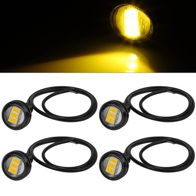 4Pcs Amber Tail Signal Side Marker Lights Motor LED Eagle Eye 18mm 9W Fog Lamp