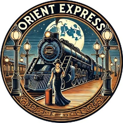 Blechschild rund Orient Express Dampflok Vintage Metallschild TEL2966