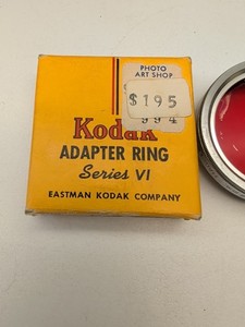 Complete Vintage Kodak Series VI Adapter Ring 38mm (1-1/2") w/ Red Filter & Box