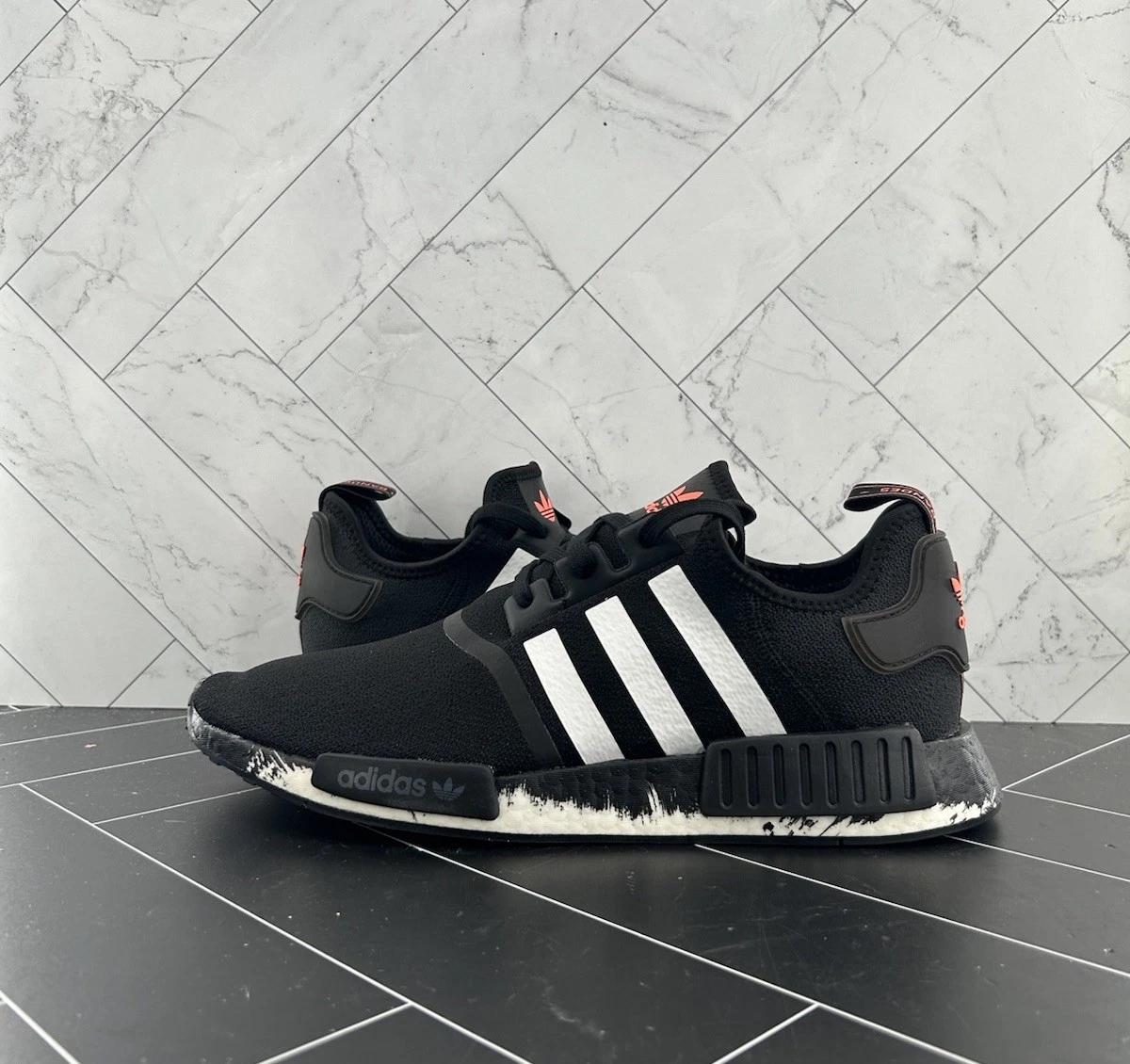 Adidas NMD_R1 STLT Primeknit Black White for sale | eBay