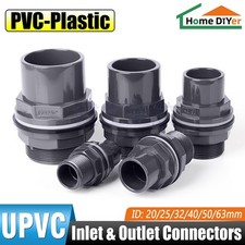 20-63mm ID UPVC BulkHead Fish Tank Fitting Water Pipe Joint Adapter Connector