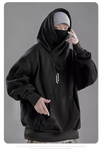 Herbst Winter Hoodie mit hohem Kragen locker bequem Herrenkleidung Harajuku Hiphop - Bild 11 von 14