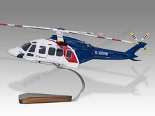 AgustaWestland AW189 Bristow Desk Wood Helicopter New Model Small Scale 1/72
