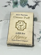 VINTAGE  MAX FACTOR  REGENCY CREME PUFF REFILL GAY WHISPER COMPACT POWDER NEW