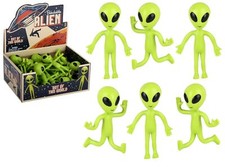 Bendable Rubber Neon Green Aliens - 12 Pack. 4" Action Figures Bendable UFO...