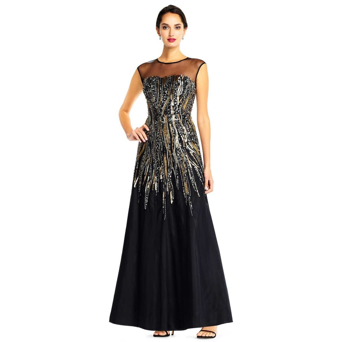 a line formal.dress B2B-Exclusive Sequin Ruffle V-Neck A-Line Maxi Evening Dress for Special  Occasions main image 1