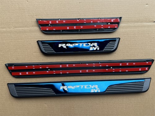 4PCS Blue Car Door Scuff Sill Cover Panel Step Protector For Raptor Accessories - Picture 8 of 13