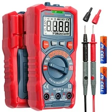 Digital Multimeter,TRMS 4000 Count Auto-Ranging Ohm Voltmeter 1.5v/9v/12v Batery