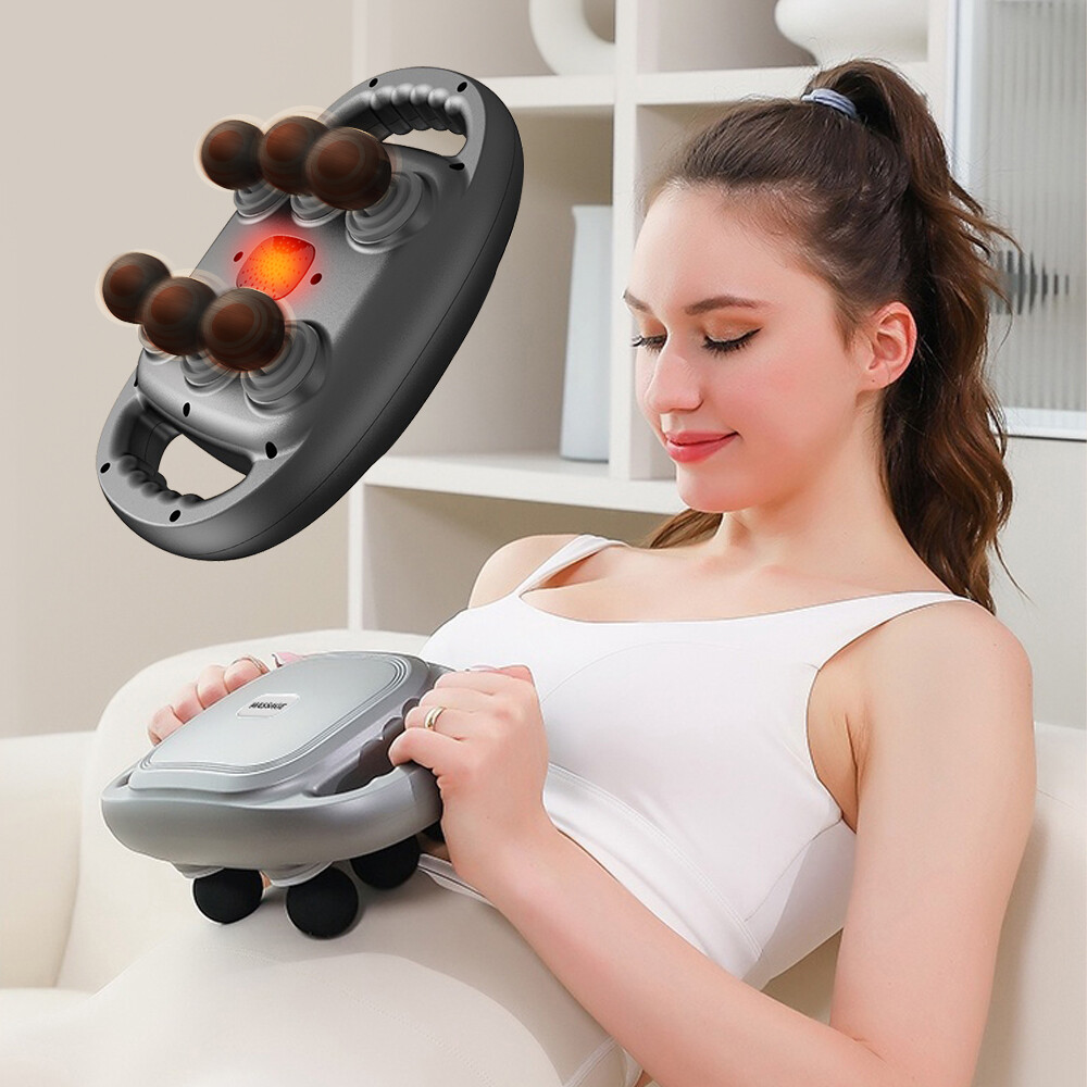 Portable Deep Tissue Massage Gun with 6 Interchangeable Heads & 9 Speed Levels