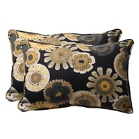 Pillow Perfect Decorative Black/yellow Floral Rectangle Toss Pillow, 2-pack, on sale Pillow Perfect Decorative Black/yellow Floral Rectangle Toss Pillow, 2-pack, on sale