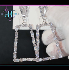 Big Diamond Earrings, Baguette Diamond Dangle Earrings, Baguette Earrings