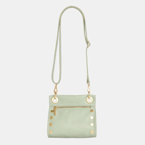 NWT $295 HAMMITT TONY STUDDED SMALL CROSSBODY CLUTCH leather Cypress Sage - Picture 2 of 4