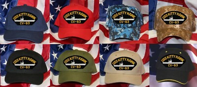 USS KITTY HAWK CV-63 HAT PATCH CAP EAGLE ANCHOR VETERAN SURFACE WARFARE WOW 