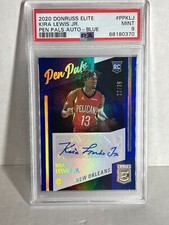 2020-21 Panini Donruss Elite RC Pen Pals Auto Blue  Kira Lewis Jr. /35 PSA 9